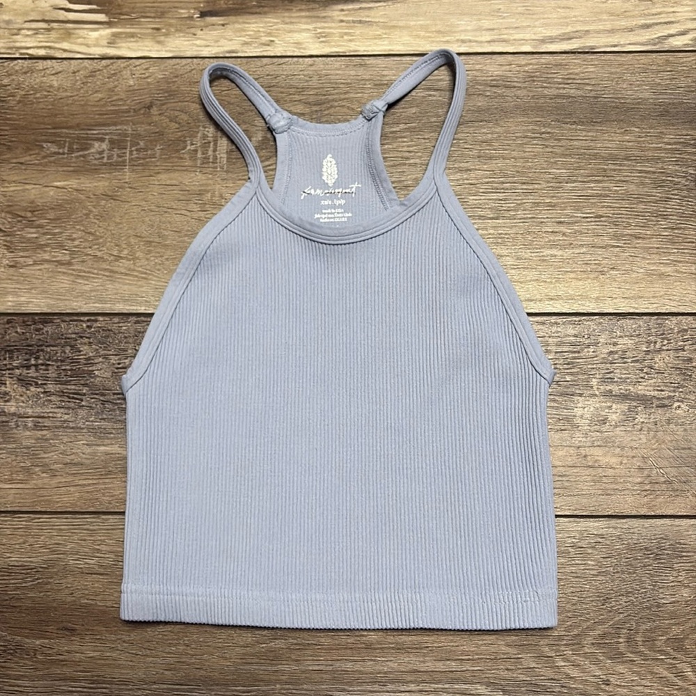 NWOT FP Movement Happiness Runs Crop Tank XS/S Light Blue